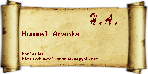 Hummel Aranka névjegykártya